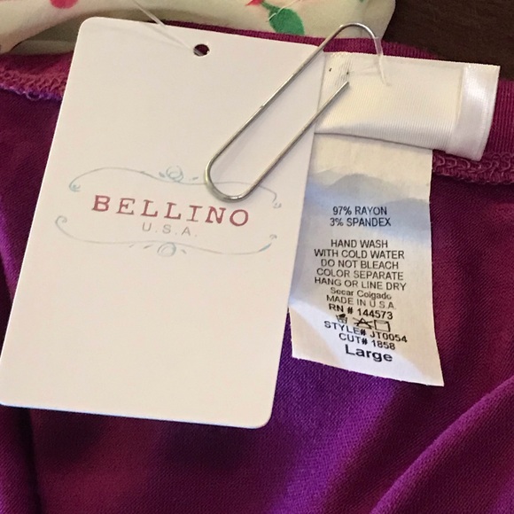 🆕 Bellino Pink/Flowers Bell Sleeves Top-Lg - Picture 7 of 7